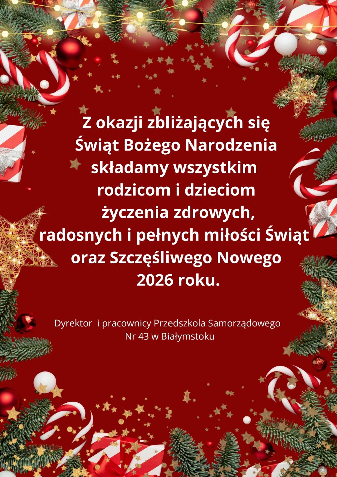 Kartka z życzeniami świątecznymi